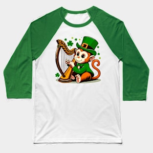 St. Patrick’s Day Monkey Playing Harp Baseball T-Shirt